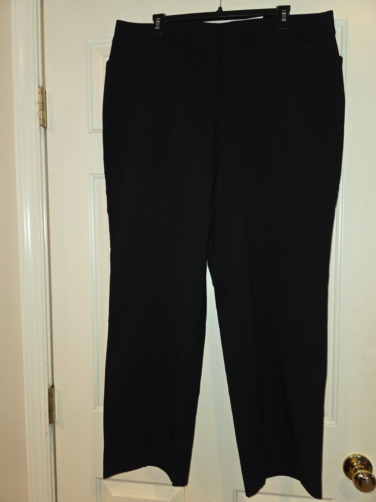 JM Collection Pants - Straight Leg Tummy Control Curvy Fit-16 W-Deep Black-NWT