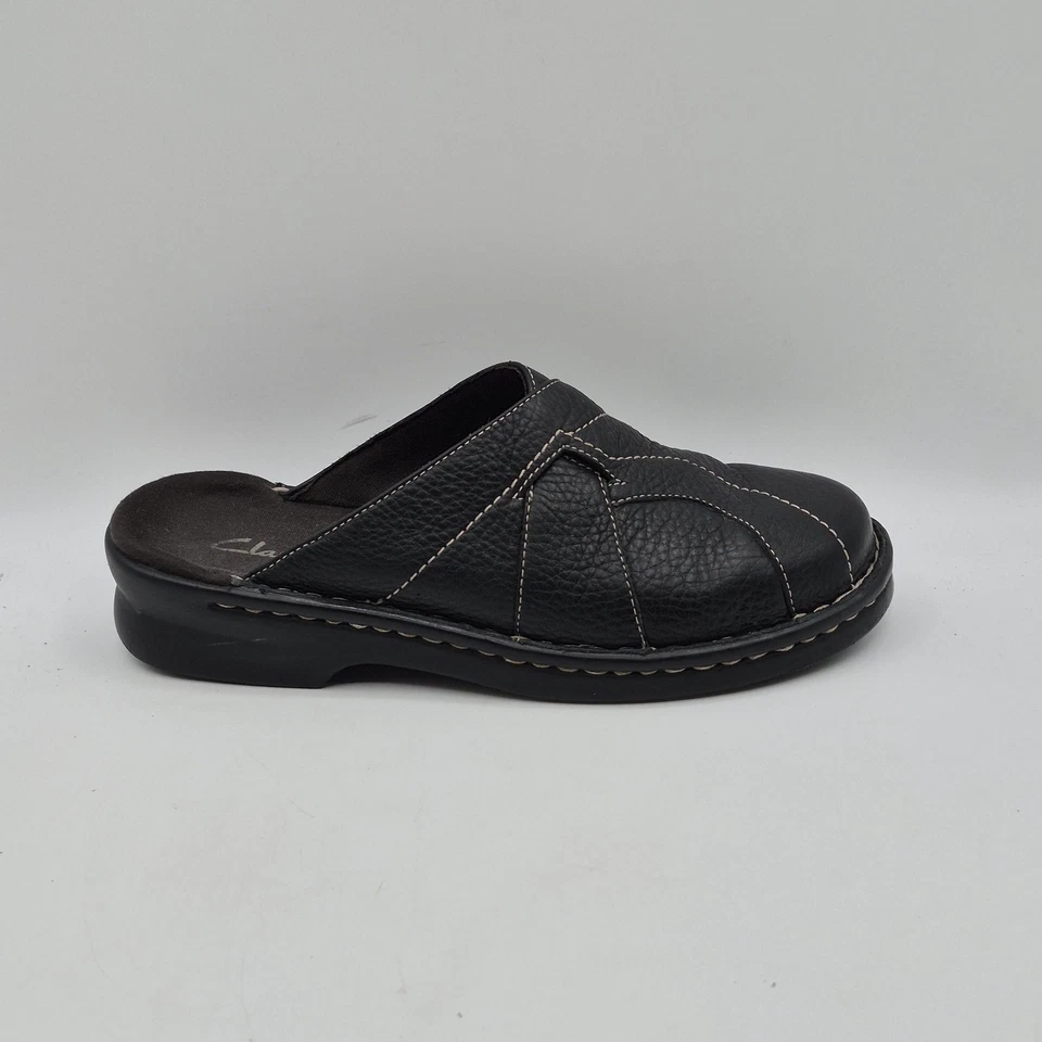 Clarks Shoes Womens Size 7 Leather Comfort Slip On Clogs Mules 83694 Casual - Image 4 of 4