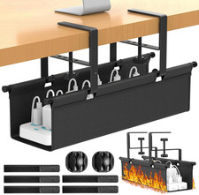 Under Desk Cable Management Tray, 14.6" Cable Management under Desk No Drill,Ad