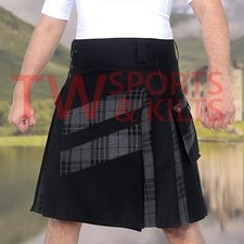 Designer Black Watch Utility Kilt Cloth  Tartan Combination With Kilt Belt