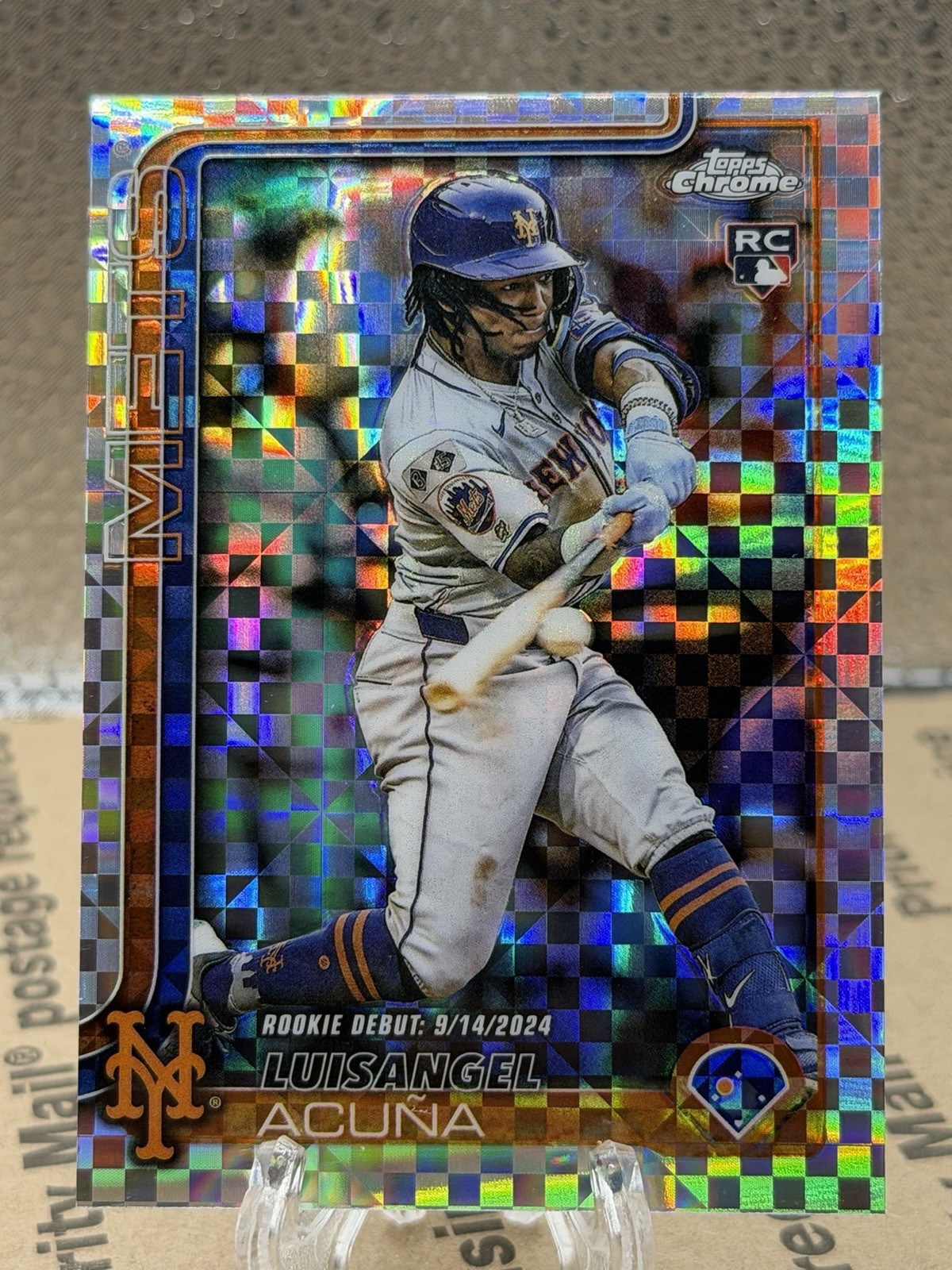 2025 Topps Update Chrome Luisangel Acuna #56 - X-Fractor (RC) Mets Rookie Debut