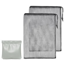 Golf Ball Bag, with Golf Tee Pouch Bag 13.8 x 17.7 Inch & 2Pcs & Black