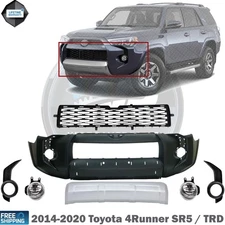 Front Bumper Cover Primed & Fog light kit For 2014-2020 Toyota 4Runner SR5 / TRD