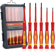 1000V 6-Piece Mini Insulated Screwdriver Set, Magnetic Tip Mini Electrician Scre