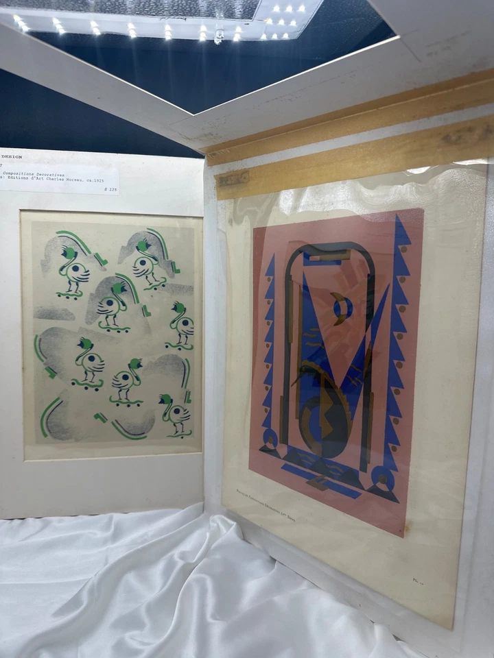 Pochoir Serge Gladky. Nouvelles Composiciones Decorativas.Circa 1925. Juego de tres Foto 4 de 4