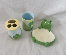 3 pc Tiddliwinks Froggie Bath Accessories Set NIP