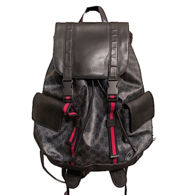 Gucci GG Canvas Backpack 019 Black GUCCI GG Supreme Canvas Backpack Black 495563 main image 3