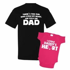 There's This Girl Who Stole My Heart She Calls Me Dad Daddy Daughter Shirts