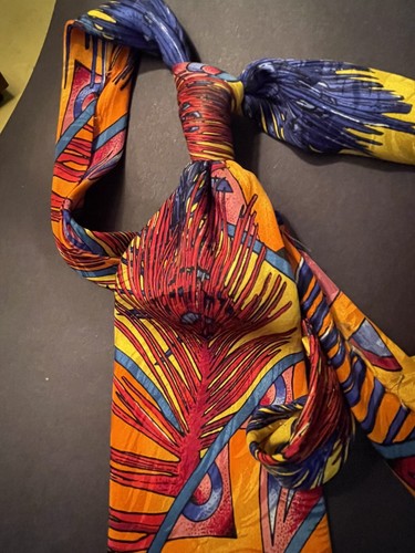 Vintage 90s Rush Limbaugh No Boundaries Collection 100% Silk Necktie USA PEACOCK - Picture 10 of 10