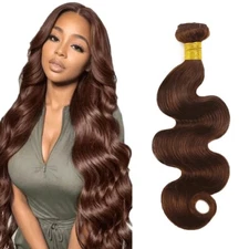 22in Light Brown Human Hair Bundles Body Wave Bundle 100G Hair Wefts Extensions