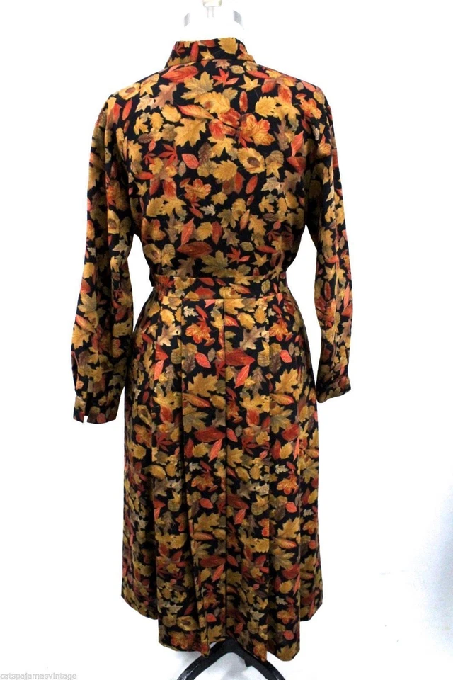 Conjunto de 2 piezas falda y blusa de lana fina Geiger Austria motivo hojas de otoño como nueva 40/10 M-L Foto 3 de 4