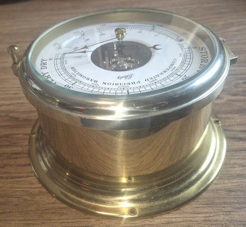 VINTAGE SCHATZ KOMPENSIERTES PRÄZISIONS-MESSINGBAROMETER & THERMOMETER - WESTDEUTSCH - Bild 9 von 10