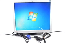 HP L1750 17" LCD Monitor VGA DVI Adjustable Swirl Stand Grade A