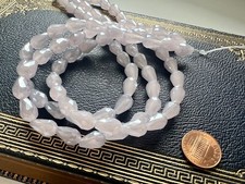 3 Strands Glass Crystal Faceted Teardrop 12 x 8mm Beads Opaque Rose Pink lot