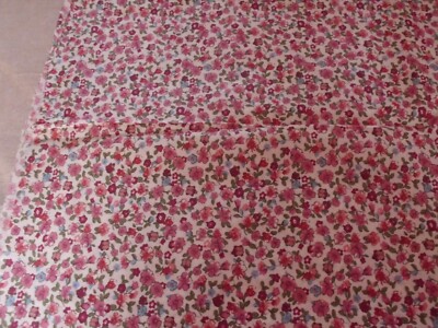Coupon De Tissu Liberty - Motif Petites Fleurs Multicolores - 45 X 73 Cm - Coton - Neuf