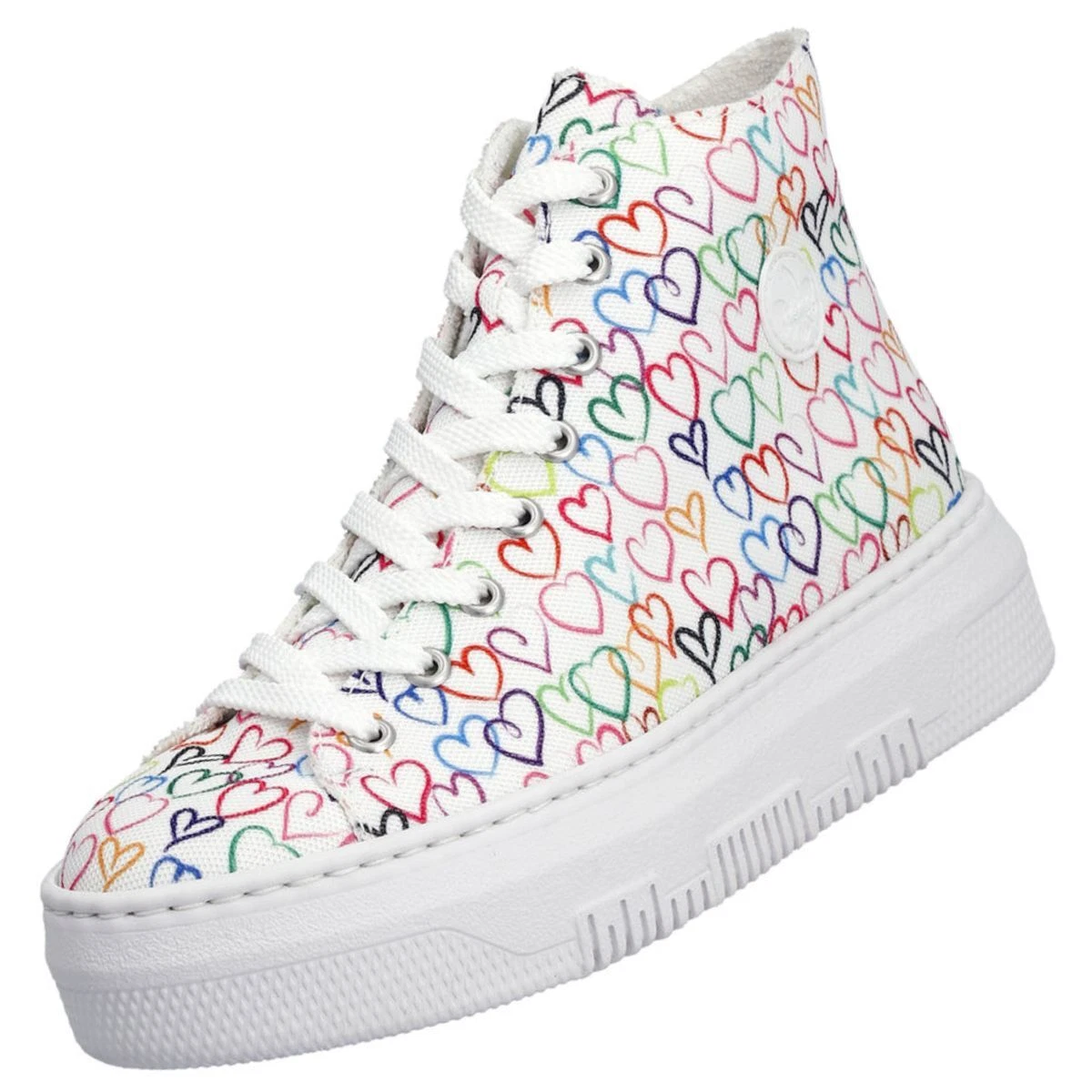 Rieker Damen High Top Sneaker Stiefelette Weiß Bunt M1913-90 