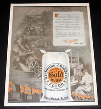 1921 OLD MAGAZINE PRINT AD, WASHBURN-CROSBY "GOLD MEDAL" FLOUR- FOR CENTURIES!