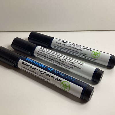 P080 Schneider Whiteboard-/Flipchartmarker 3x Maxx 293 2-5mm schwarz Keilspitze