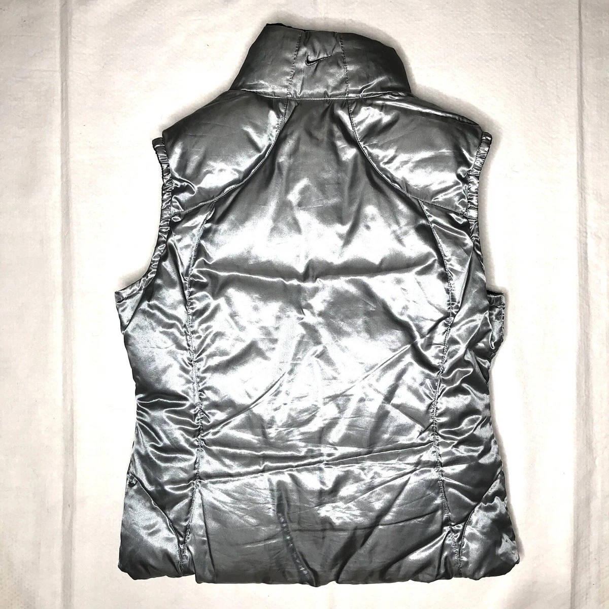 Silver metallic puffer clearance vest