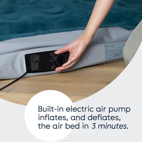 DOUBLE INFLATABLE HIGH RAISED AIR BED MATTRESS AIRBED BUILT IN ELECTRIC PUMP - Picture 3 of 10