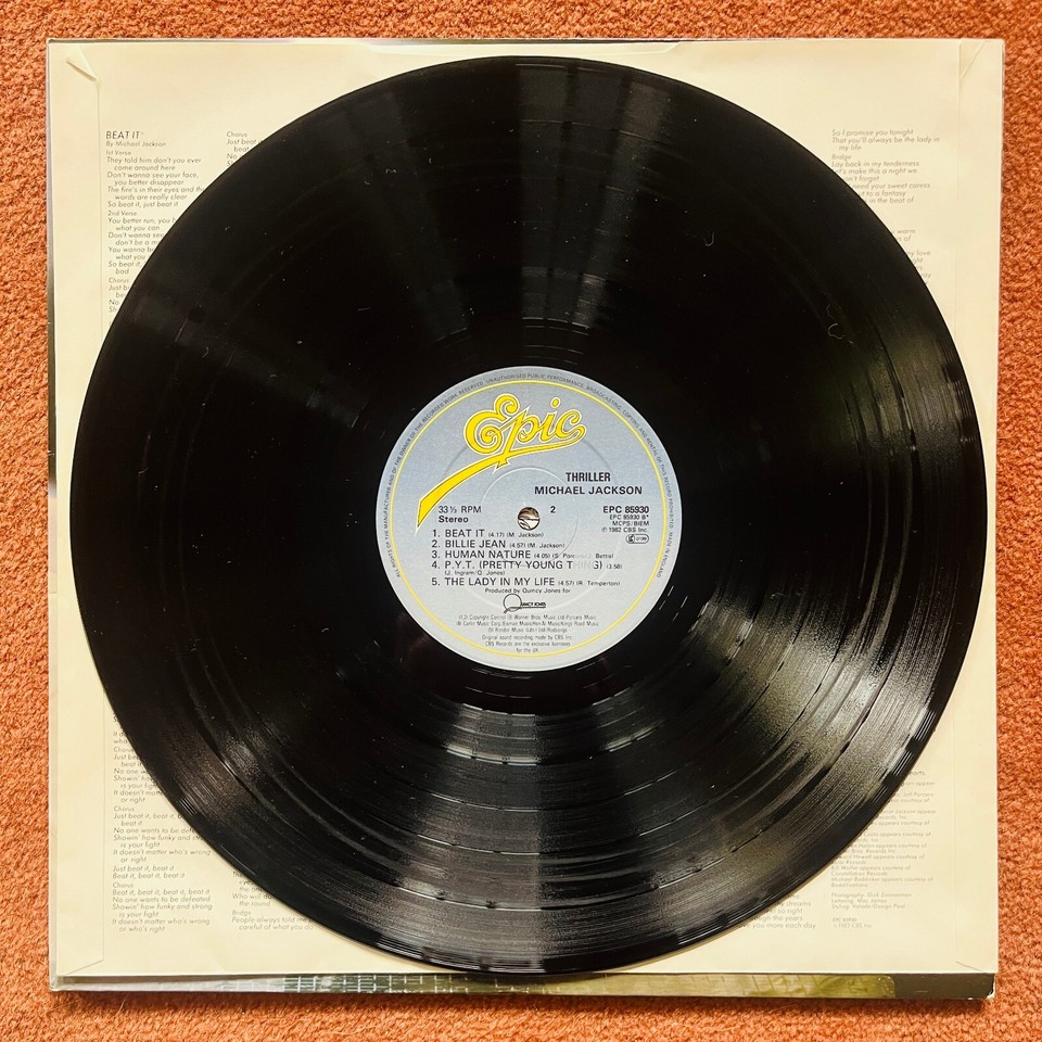 Michael Jackson Thriller Gatefold 12" Vinyl LP 1982 Epic Records EPC