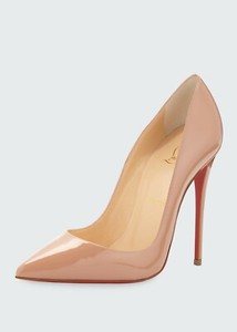 100% AUTHENTIC NEW WOMEN LOUBOUTIN SO KATE 120 NUDE PATENT PUMPS/HEELS US 7