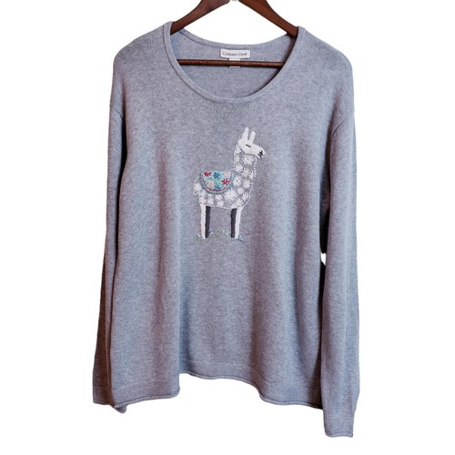 Coldwater Creek Womens Llama Embroidery 