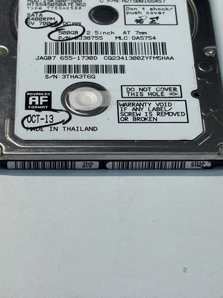 HGST 0J38755 Z5K500-500 500GB 5.4K RPM 16MB Cache 3Gb/s 2.5" SATA HDD - Image 3 of 4