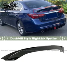 FITS 14-2021 INFINITI Q50 GLOSS BLACK DUCKBILL STYLE HIGHKICK TRUNK SPOILER WING