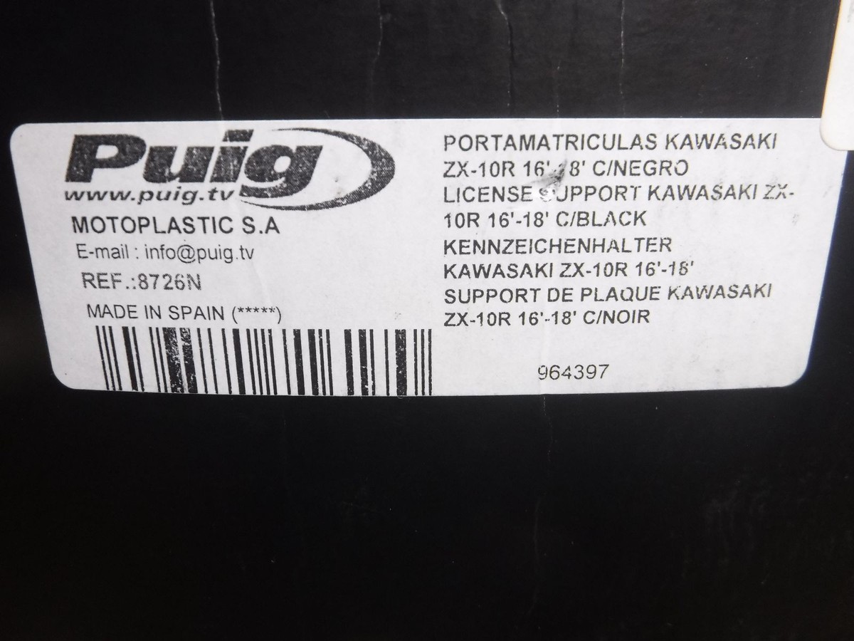 KAWASAKI NINJA ZX10R PUIG FENDER ELIMINATION KIT 561-08726BK