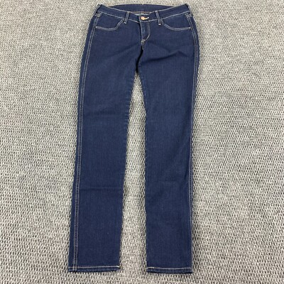 H&M Womens Skinny Low Waist Blue Denim Jeans 28x32 Dark
