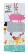 Kay Dee designs kitchen towel dual purpose terry rabbit Easter R9382 sheep pig