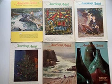 6 Issues American Artist Magazine 1961-1972 MCM, Graphic Design, Ads