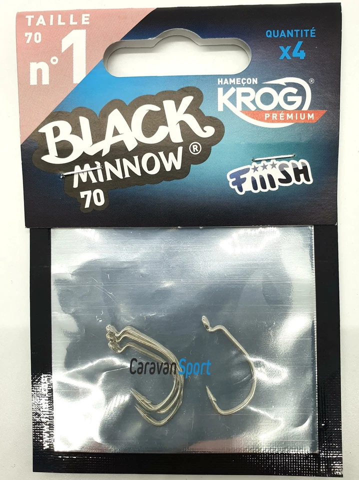 4 hamecon FIIISH Krog Premium by VMC Black Minnow 70 alciumpeche