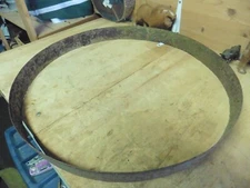 Vintage metal Wine Beer Barrel strap belt rusty but solid steam punk 22.5" x 2"