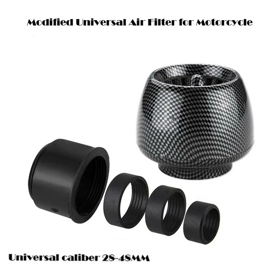 Прямой воздухозаборник фильтра для мотоцикла 28-48 мм впускной зажим из углеродного волокна - Изображение 3 из 4