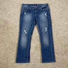 VIGOSS Jeans Size 3 Capri Distressed Flap Pocket Womens