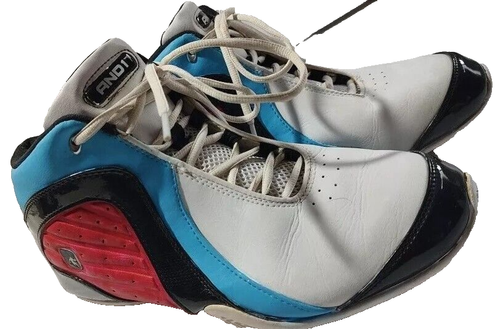 AND1 Men Basketball Shoes High-Top Sneakers Sz 9.5 Custom Painted Red White Blue