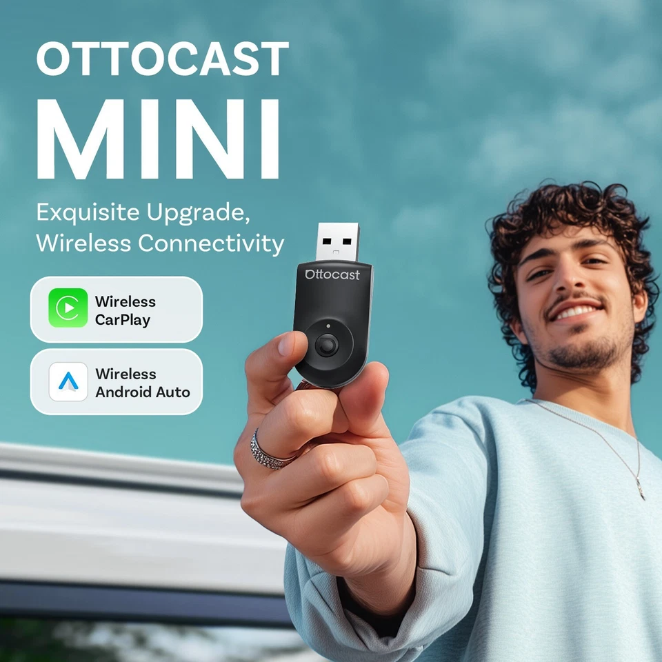 Ottocast Mini 5G 2-IN-1 Wireless CarPlay & Android Auto Adapter w/ Smart Button - Bild 2 von 4