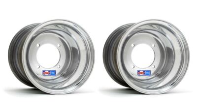 DWT Polished Rear Wheels Sport Blue 8'' 8x10 4/115 Yamaha Raptor YFZ450 Banshee