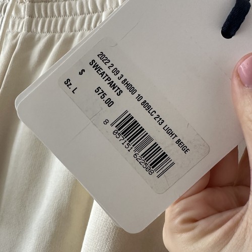 NWT MONCLER SWEATPANTS LIGHT BEIGE Sz L MSRP $575 Pants - Picture 6 of 7
