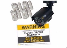 New Q-See 1 Decoy Camera, 4 Alarm Sensors  Sign Surveillance Set