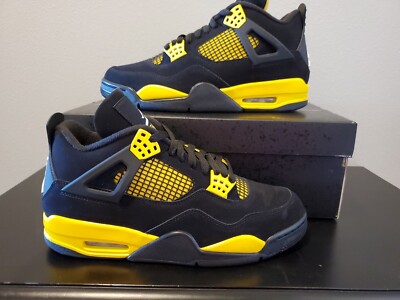 Air Jordan 4 Retro Thunder Black Tour Yellow Sz 9.5 DH6927-017 DH6927-017 Nike Air Jordan 4 Retro Thunder Lightning Black  main image 4