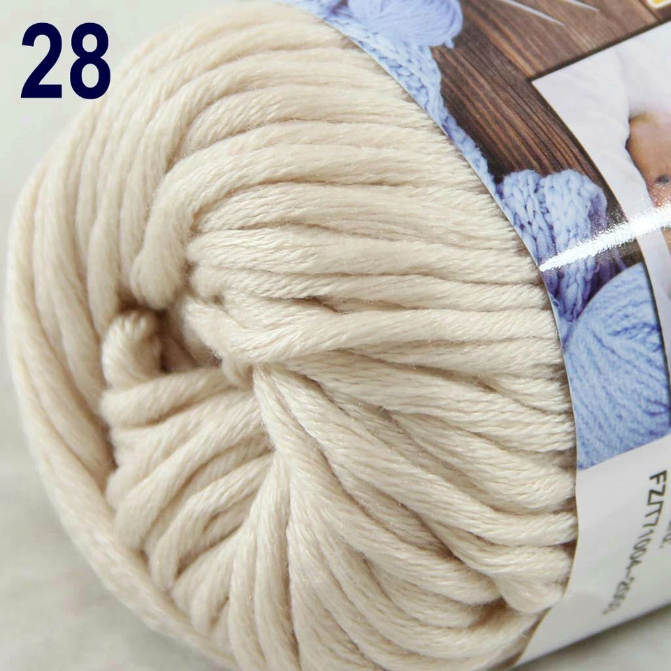 Venta Nuevo 8Skeinsx50gr Suave 100% Algodón Grueso Súper Voluminoso Hilo de Tejer a Mano 28 Foto 3 de 4
