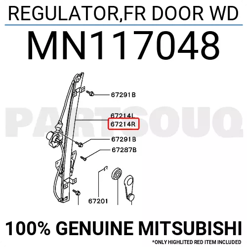 MN117048 Genuine Mitsubishi REGULATOR,FR DOOR WD OEM | eBay