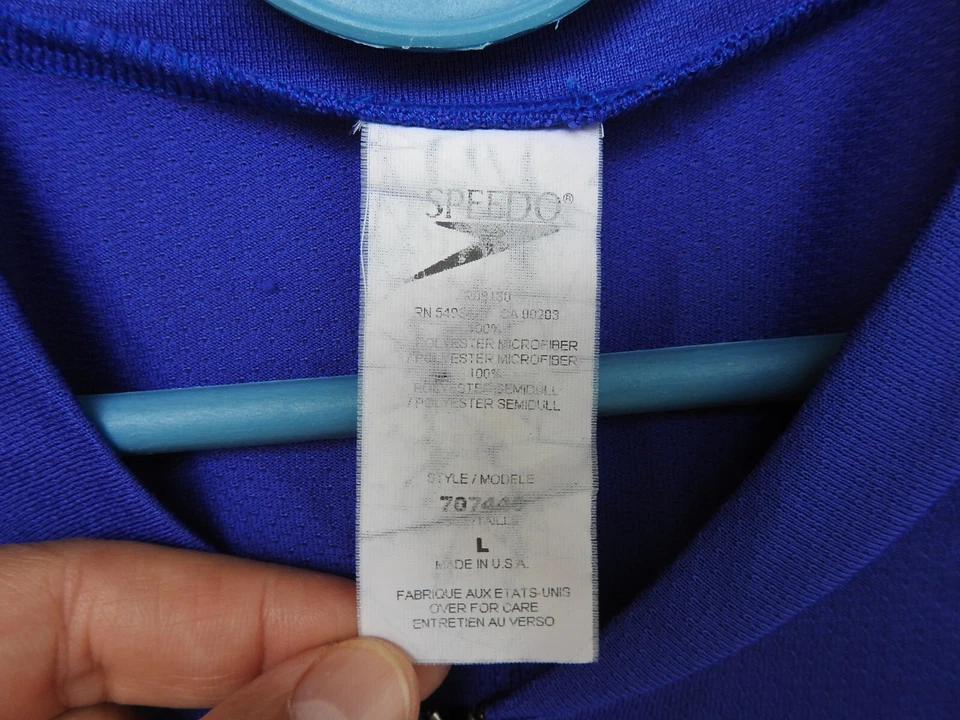 Camiseta deportiva de ciclismo SPEEDO, azul, cremallera 1/2, hecha en EE. UU. (L) Foto 4 de 4