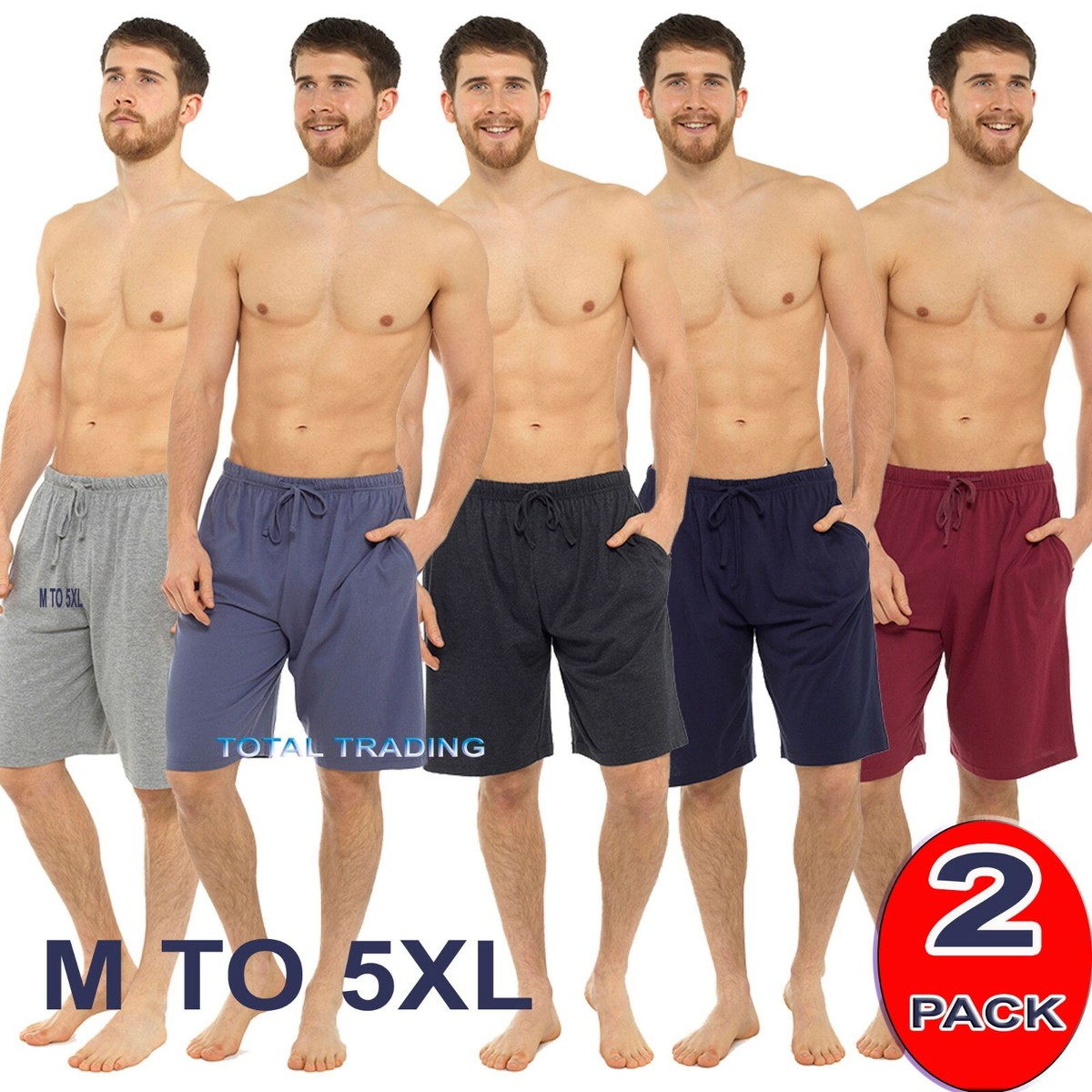 Mens Pack Sleep Night Wear Pyjamas PJ Bottoms Lounge ShortS WITH POCKETS