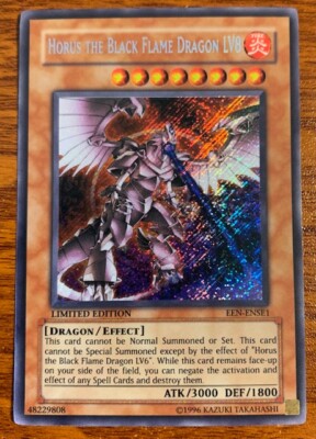 Yu Gi Oh Holo Horus the Black Flame Dragon LV8 #EEN-ENSE1 Limited