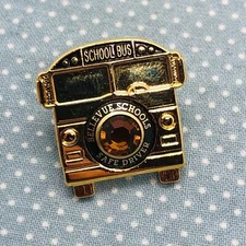 Bellevue WA Schools Safe School Bus Driver Award Lapel Pin w/ Faux Gemstone