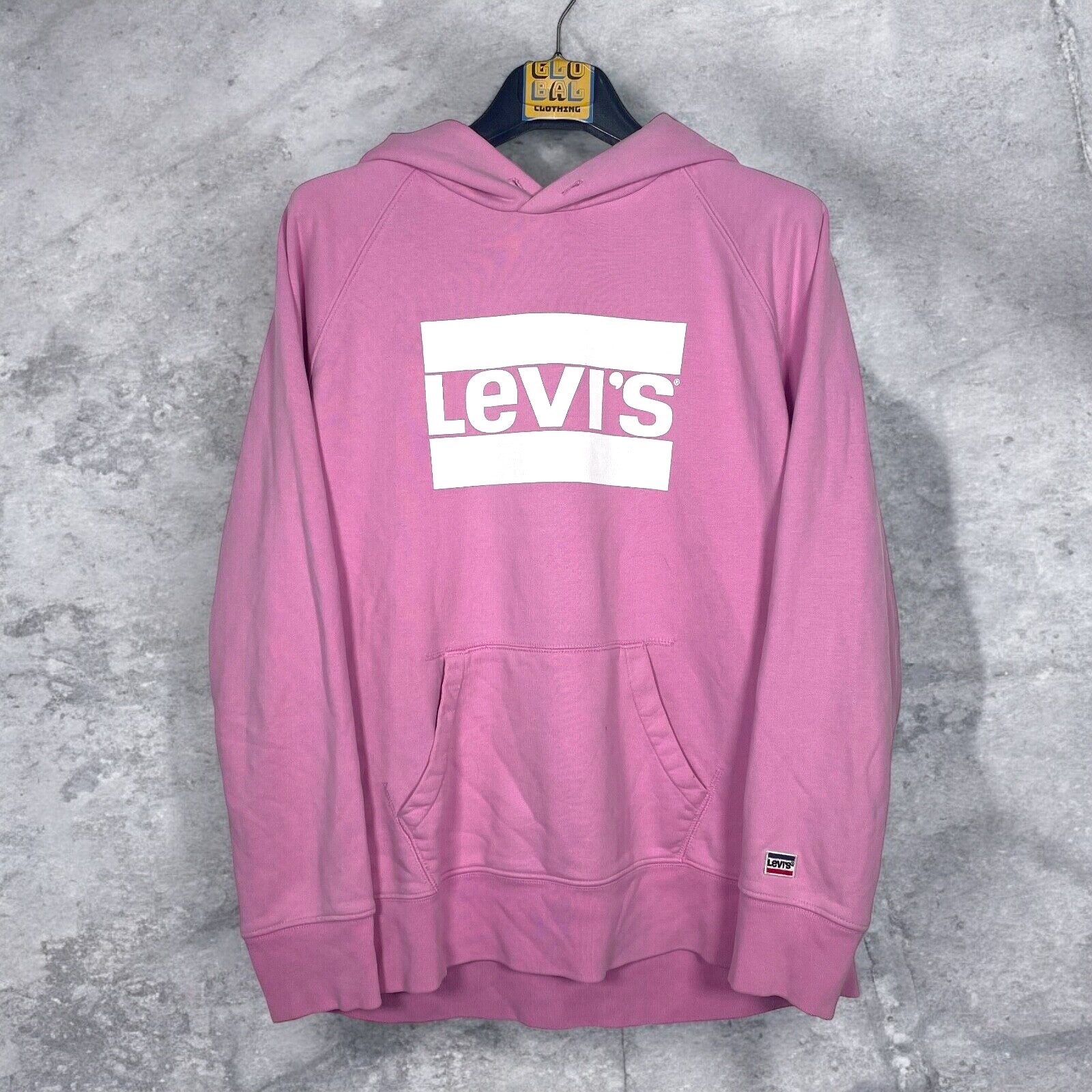 Levi's Vintage Pink Hoodie For Men Large Logo In Cotton - Size L